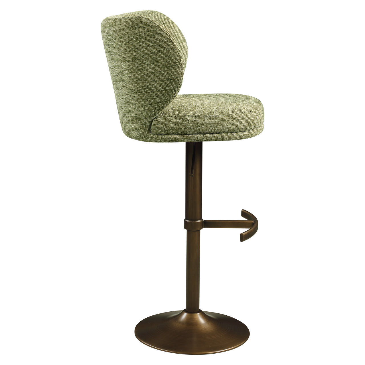 Bar stool Amely pistache softweave swivel