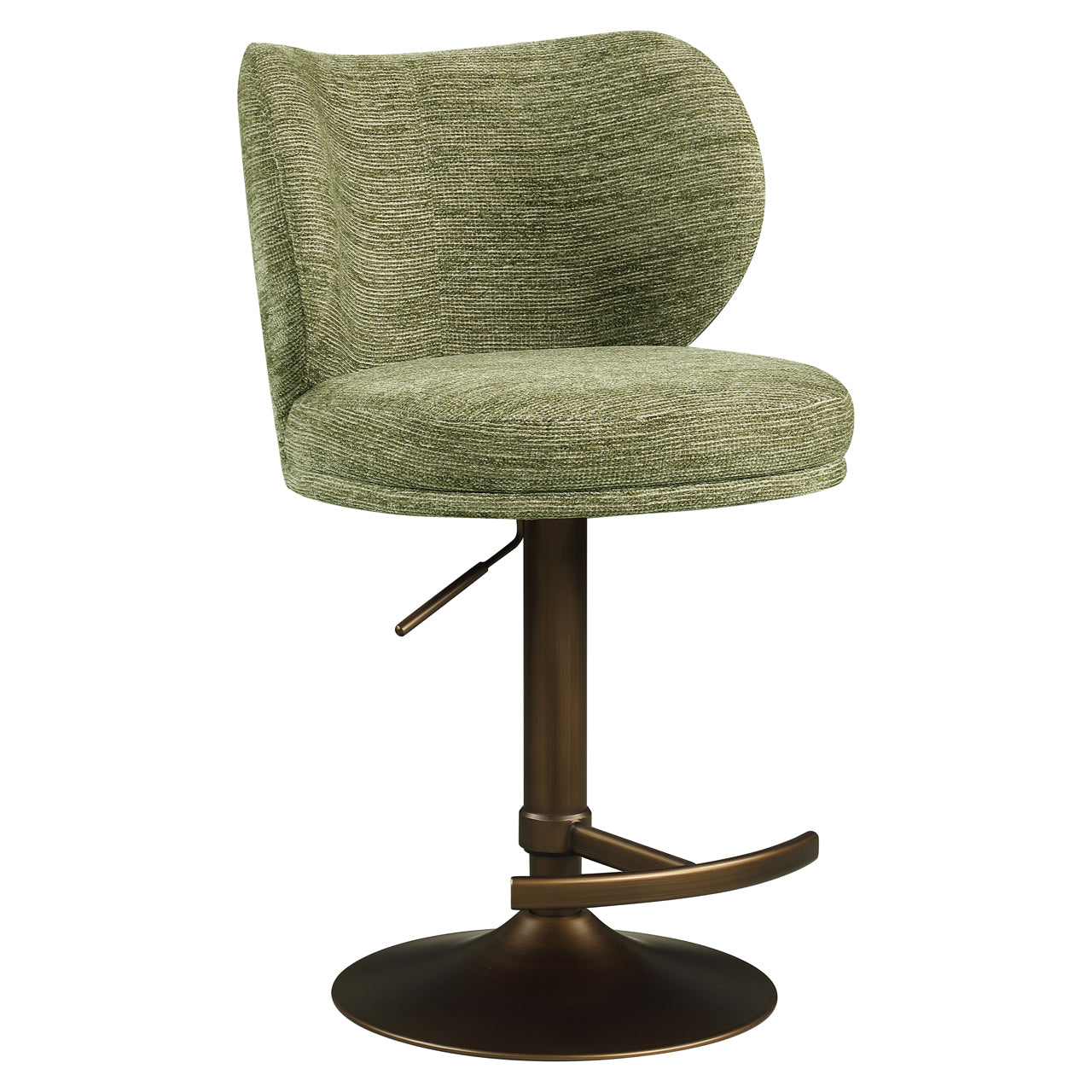 Bar stool Amely pistache softweave swivel