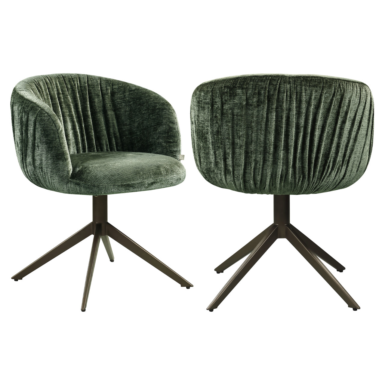 Dining chair Cassi sage chenille swivel