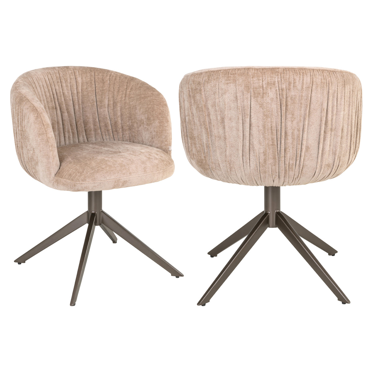 Dining chair Cassi sand soft swivel