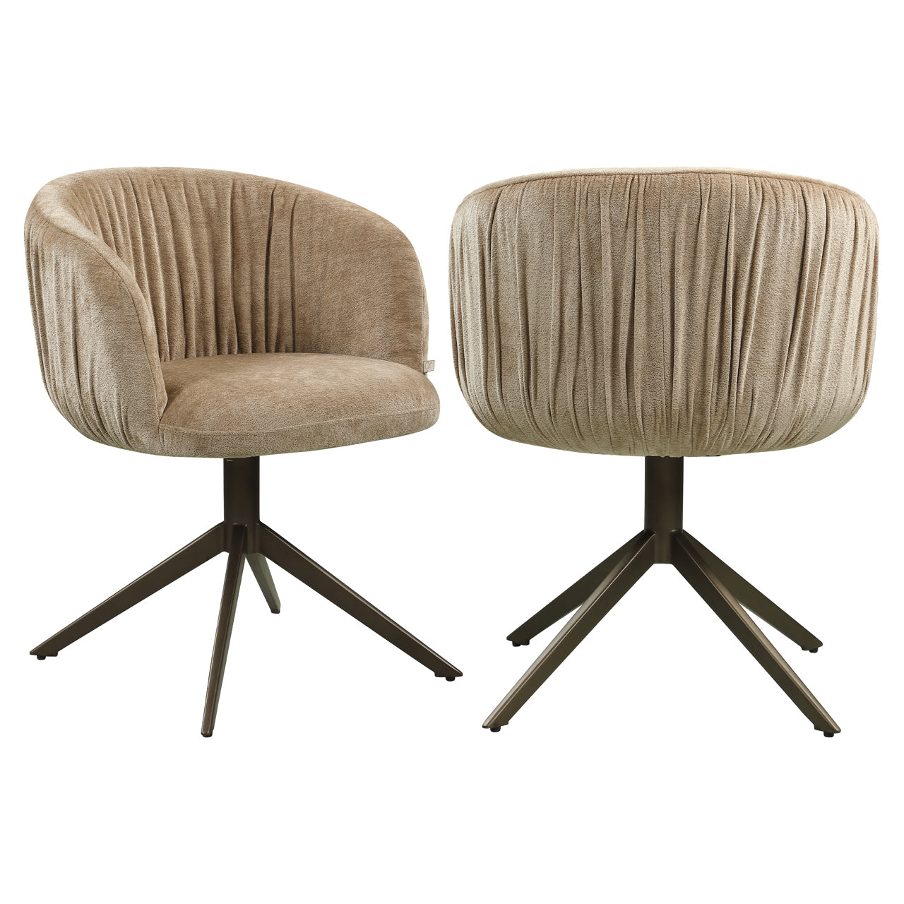 Dining chair Cassi sand soft swivel