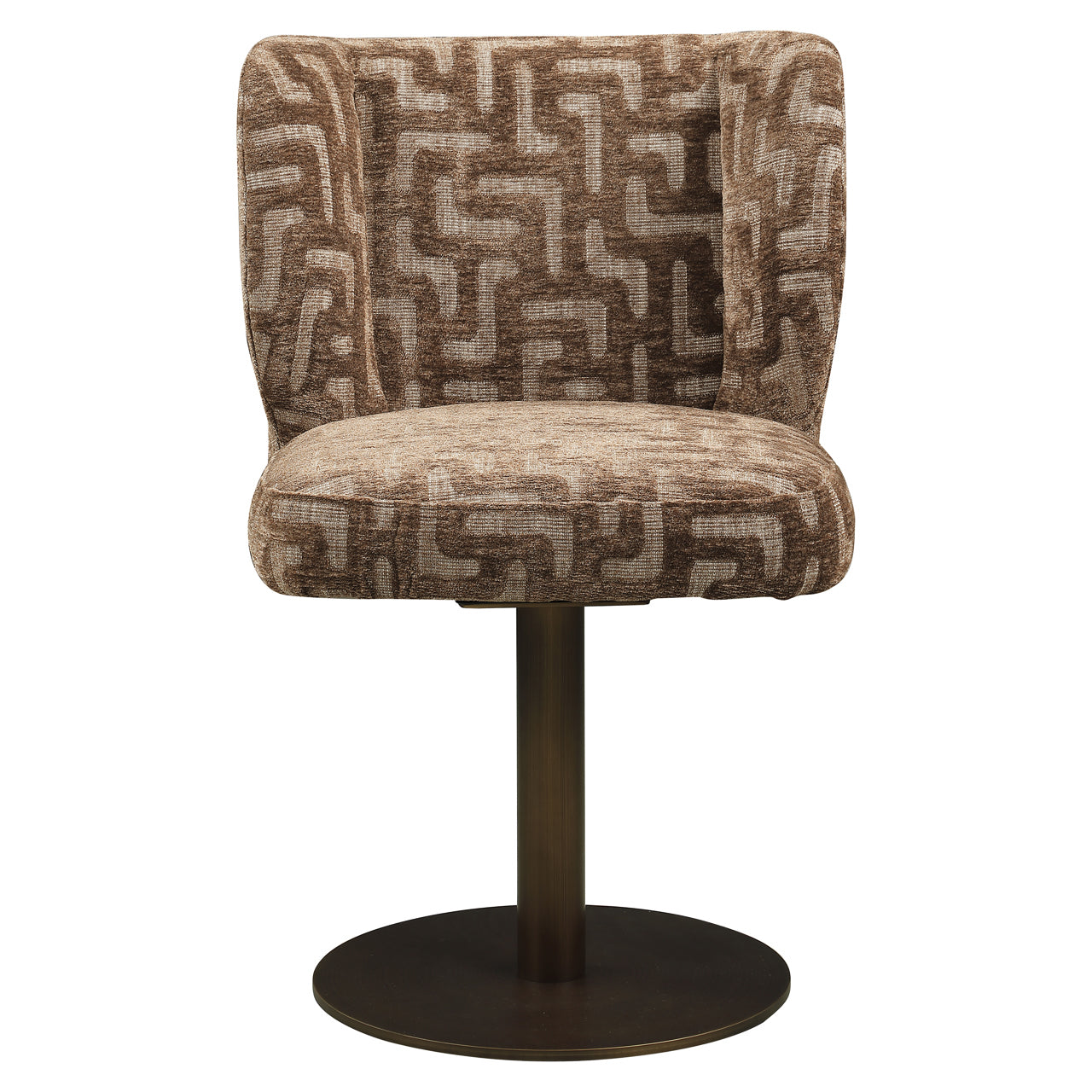 Dining chair Fiona brown labyrinth swivel
