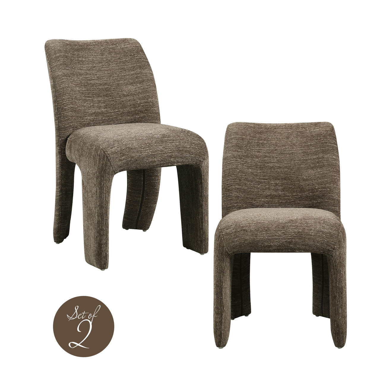 Dining chair Maya brown softweave (Set of 2)