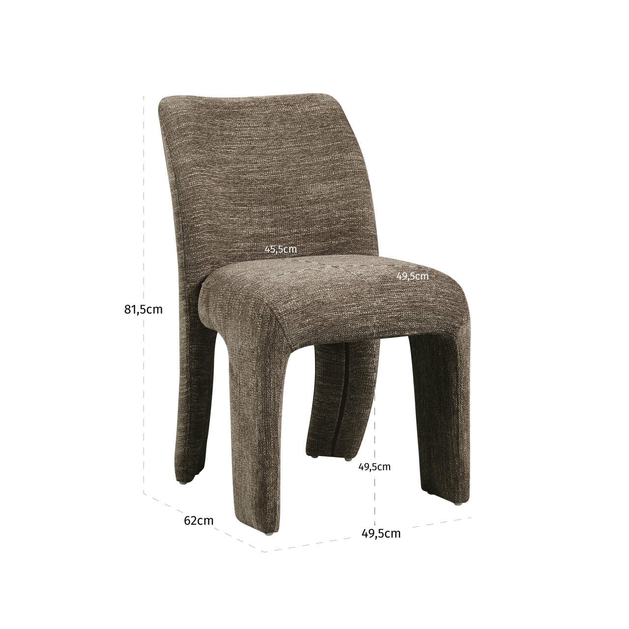Dining chair Maya brown softweave (Set of 2)