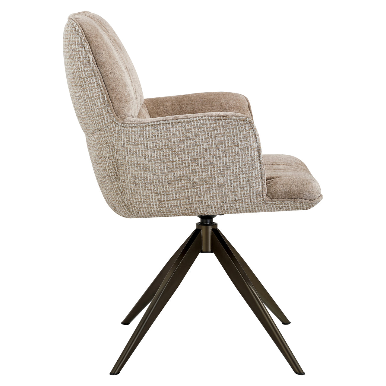 Dining chair Chase cream blockweave swivel