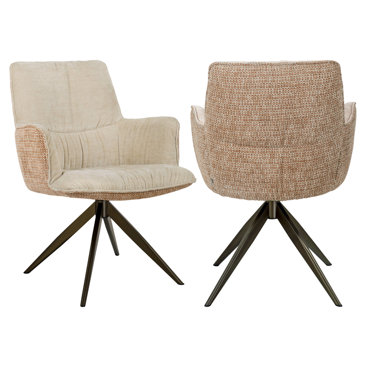 Dining chair Chase ginger jacquard swivel