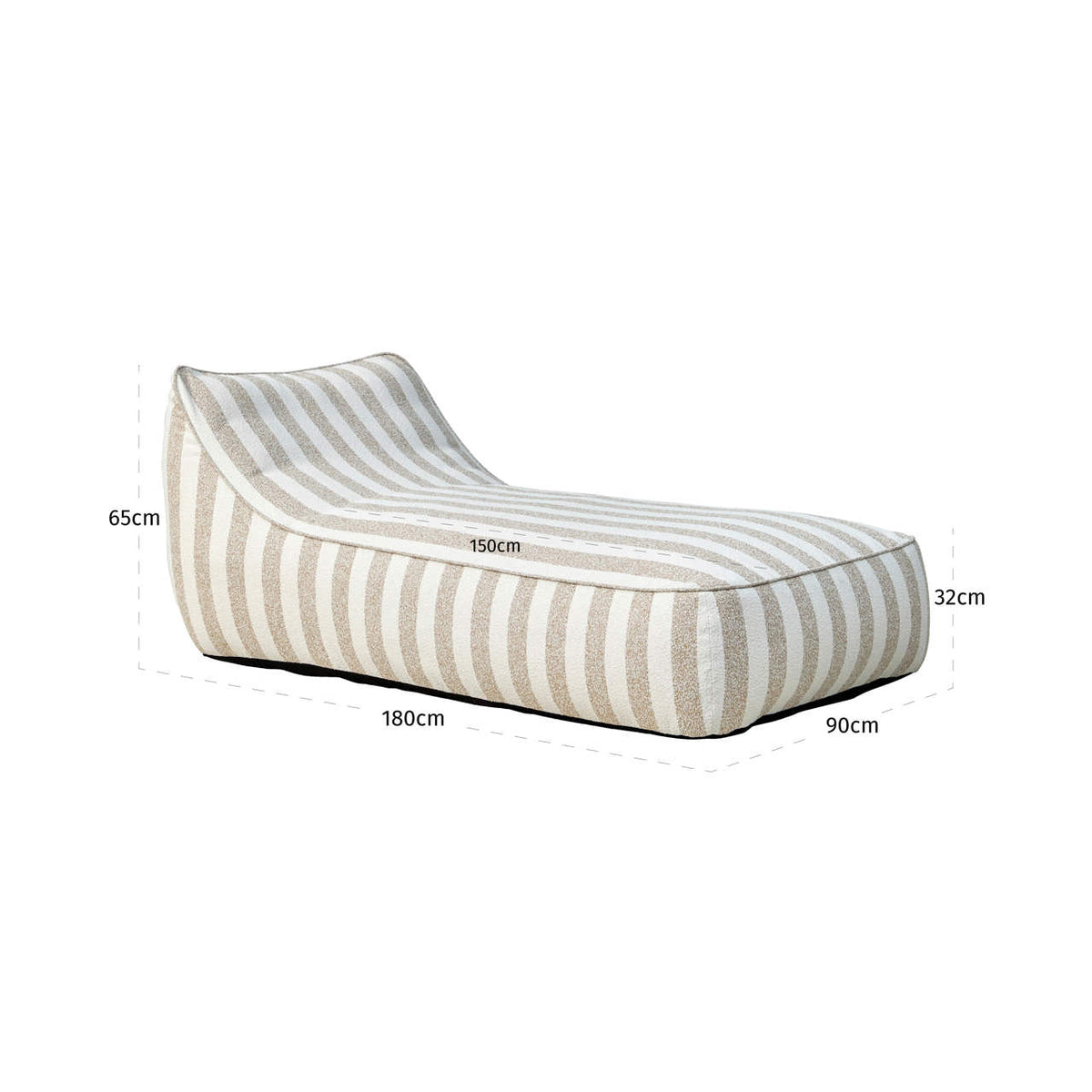 Outdoor daybed Solada ecru stripe