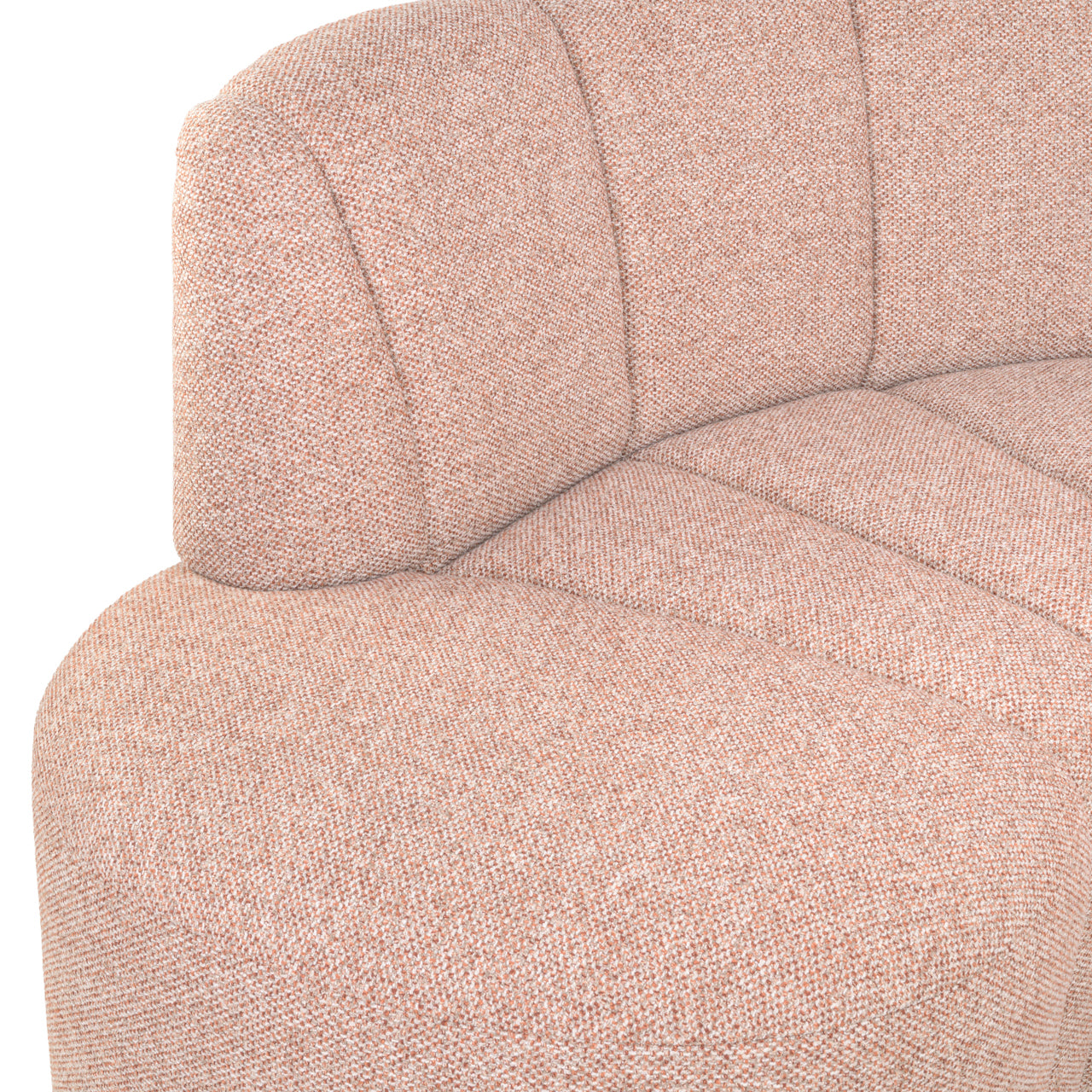 Dining bench Landmark customized open end left round - fully upholstered