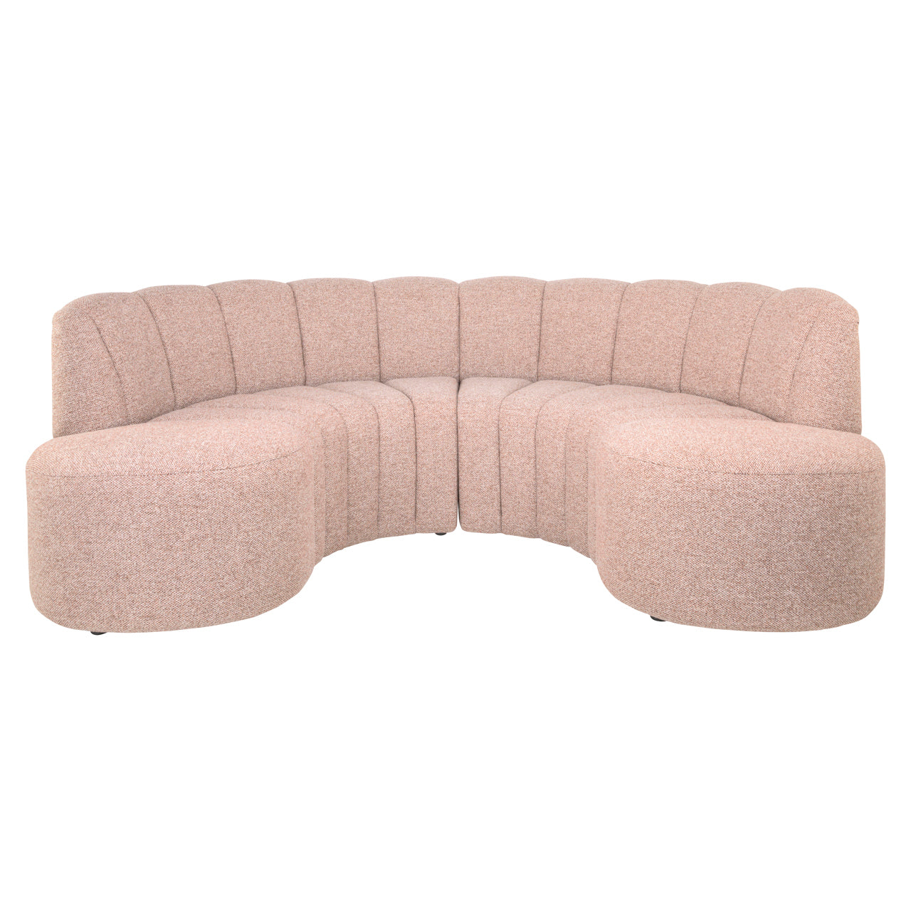 Dining bench Landmark cayenne cognac open end left round - fully upholstered