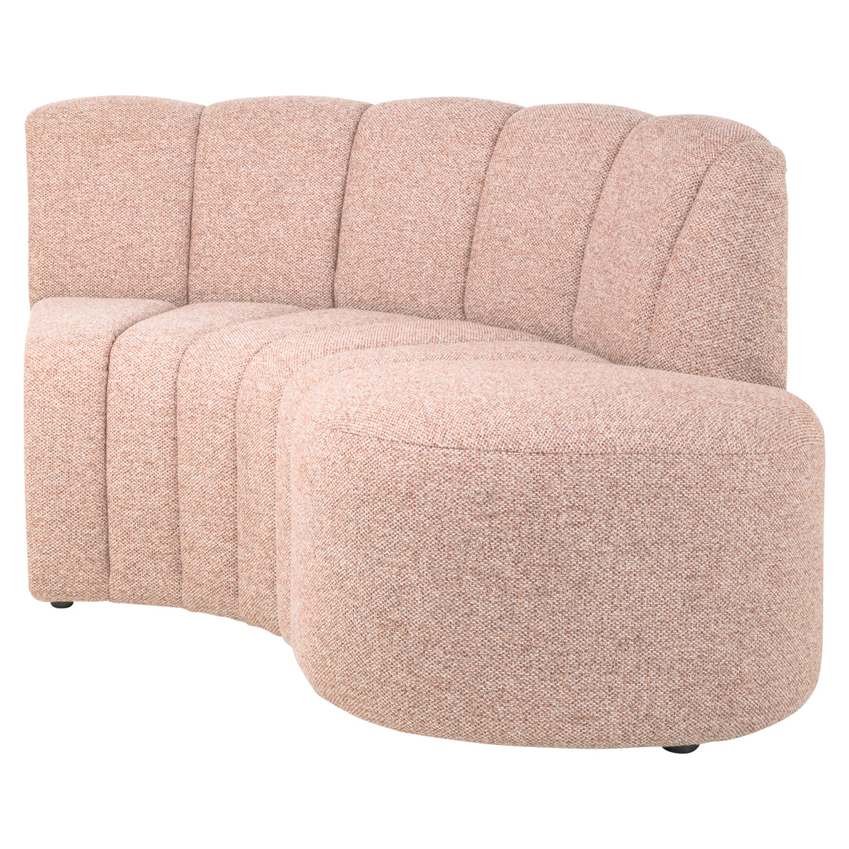 Dining bench Landmark cayenne cognac open end right round - fully upholstered