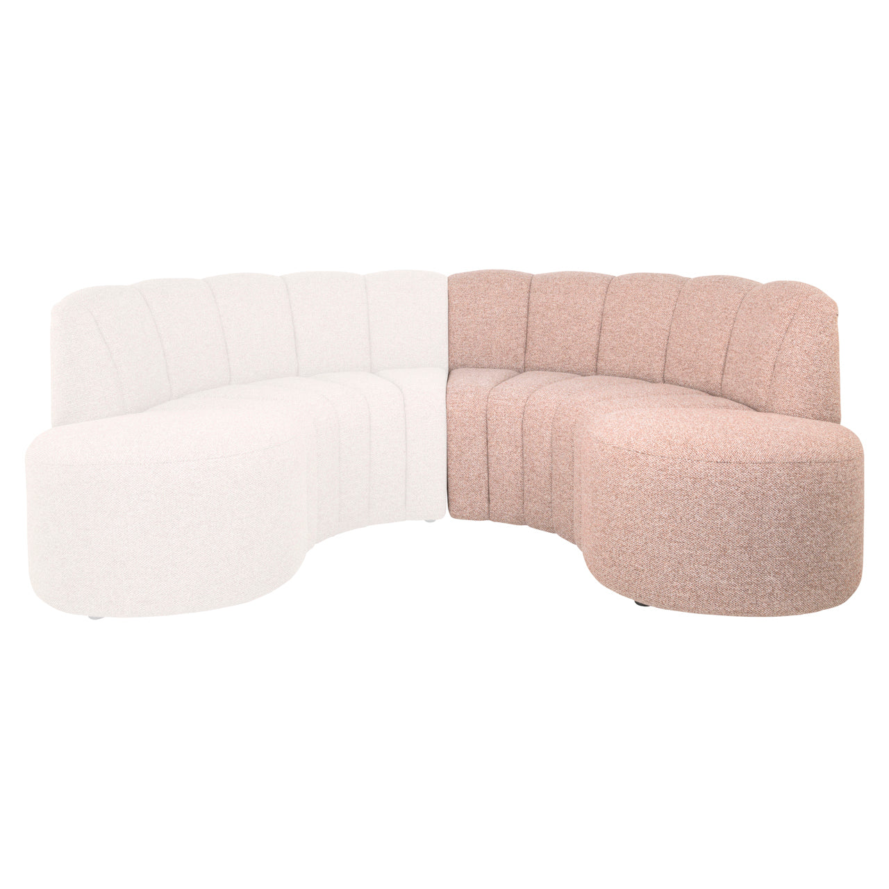 Dining bench Landmark cayenne cognac open end right round - fully upholstered