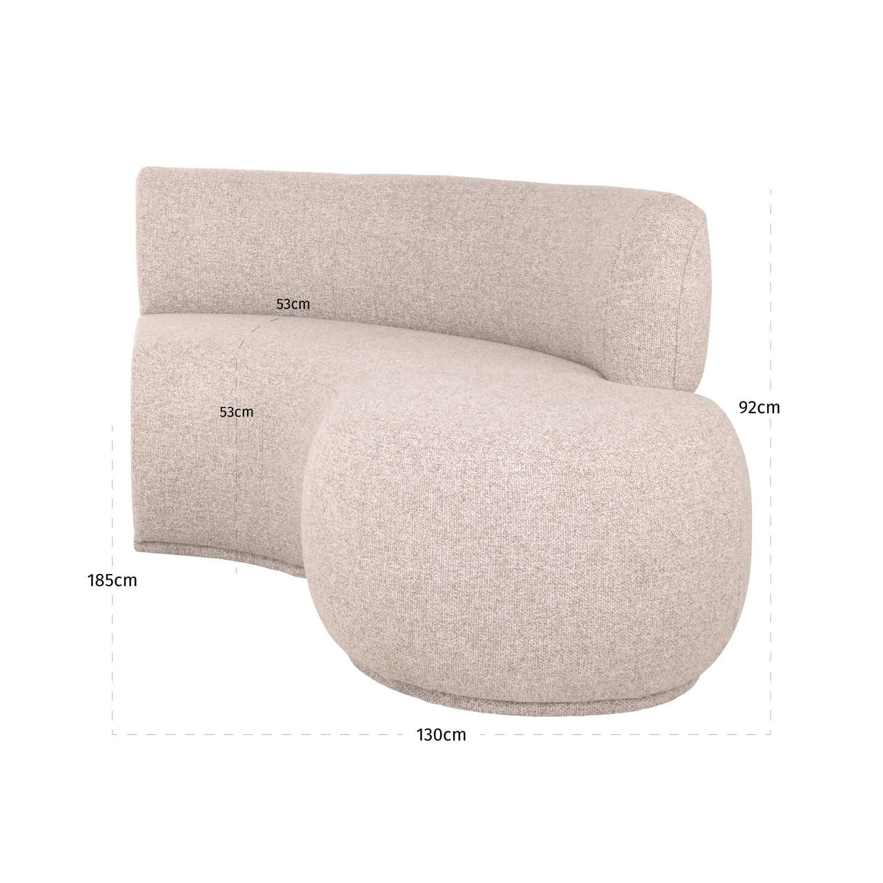 Dining bench Sorrobon cayenne ecru open end right round