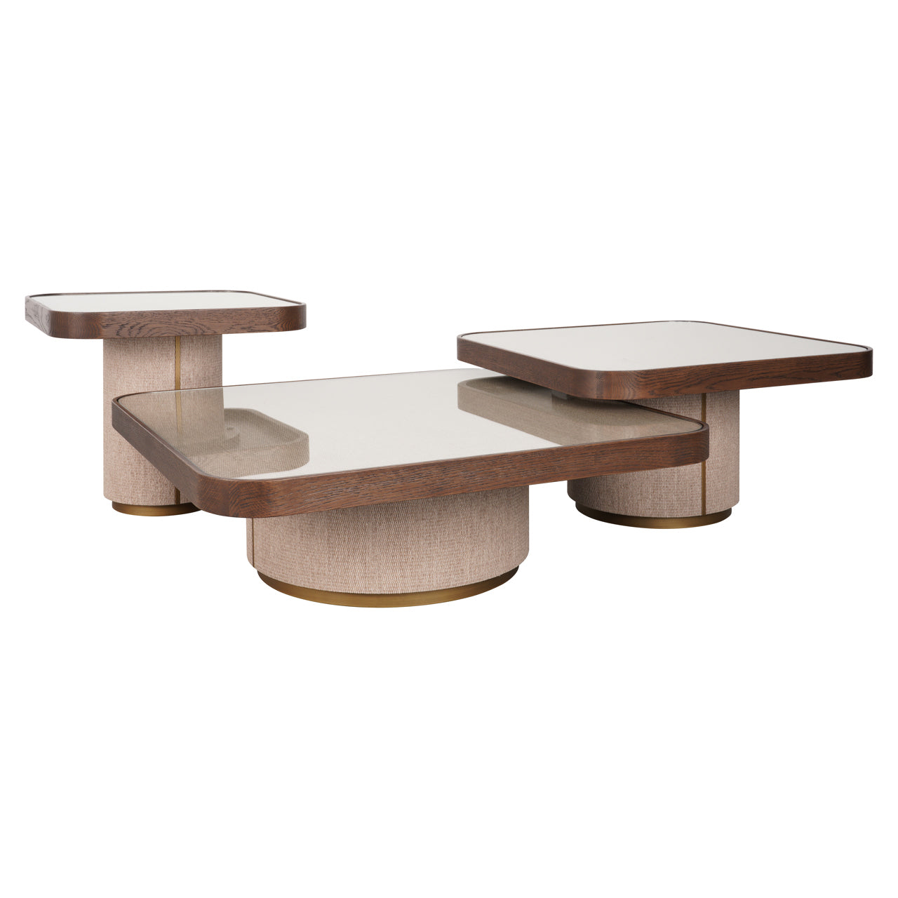 Coffee table Willox brown  including glass (Set of 2)
