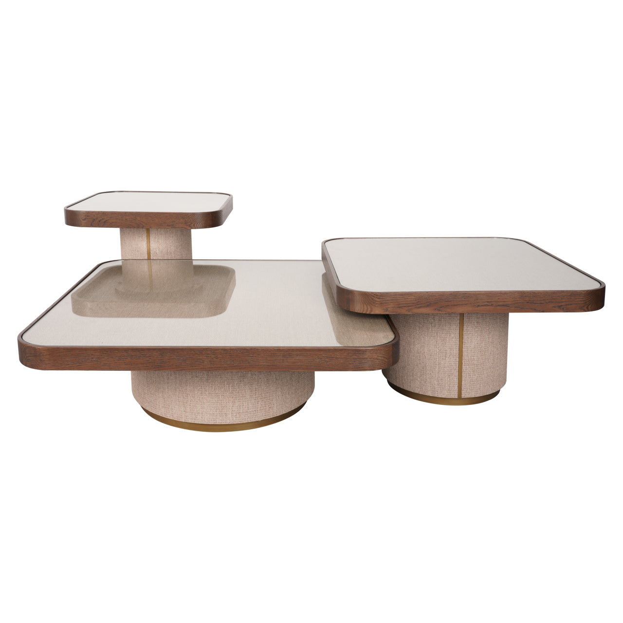 Coffee table Willox brown  including glass (Set of 2)
