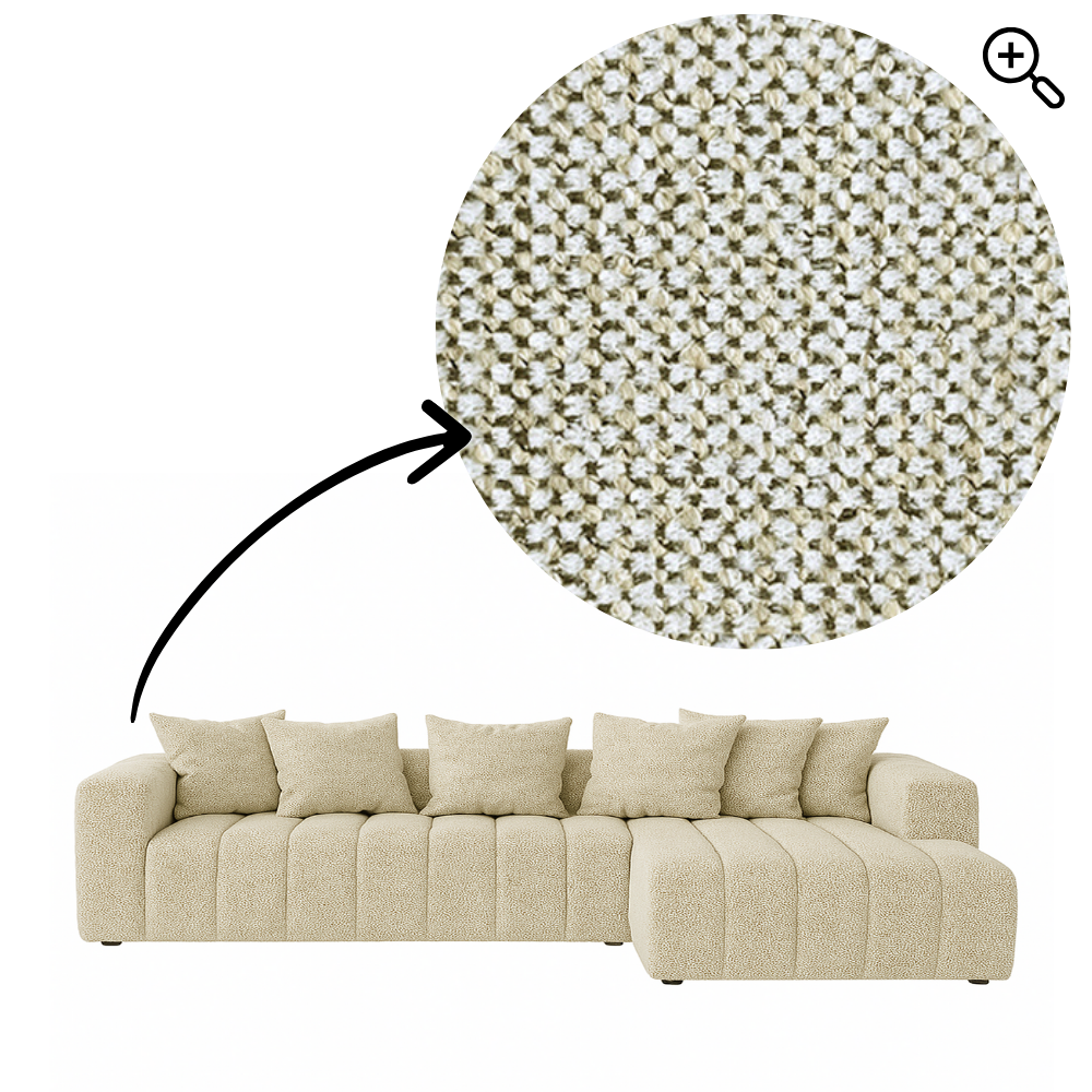 Sofa Marano - Natural Beige -  334 × 172 cm - Lounge Right