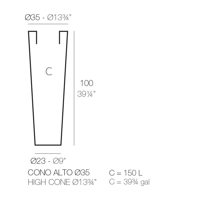 High Cone Pot Ø35X100