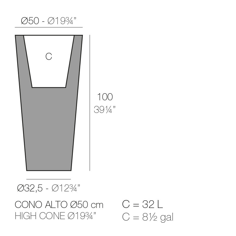 High Cone Pot Ø50X100