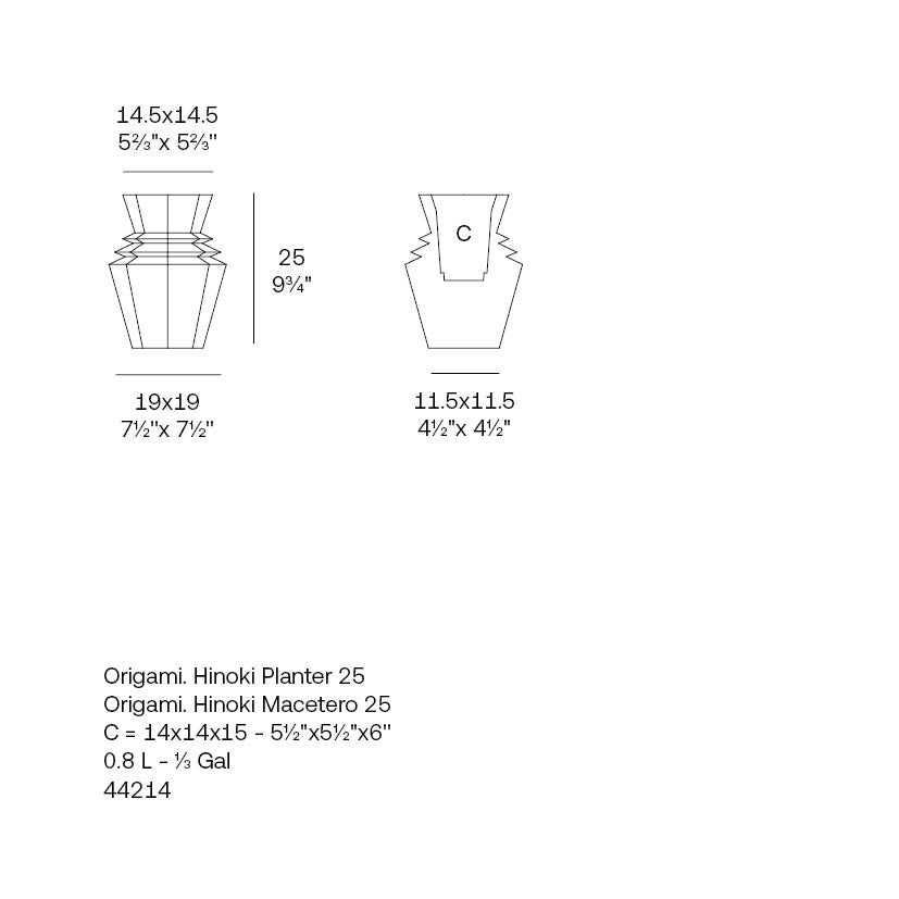 Origami Hinoki 19X19X25