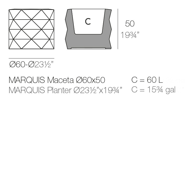 Marquis Planter Ø60X50