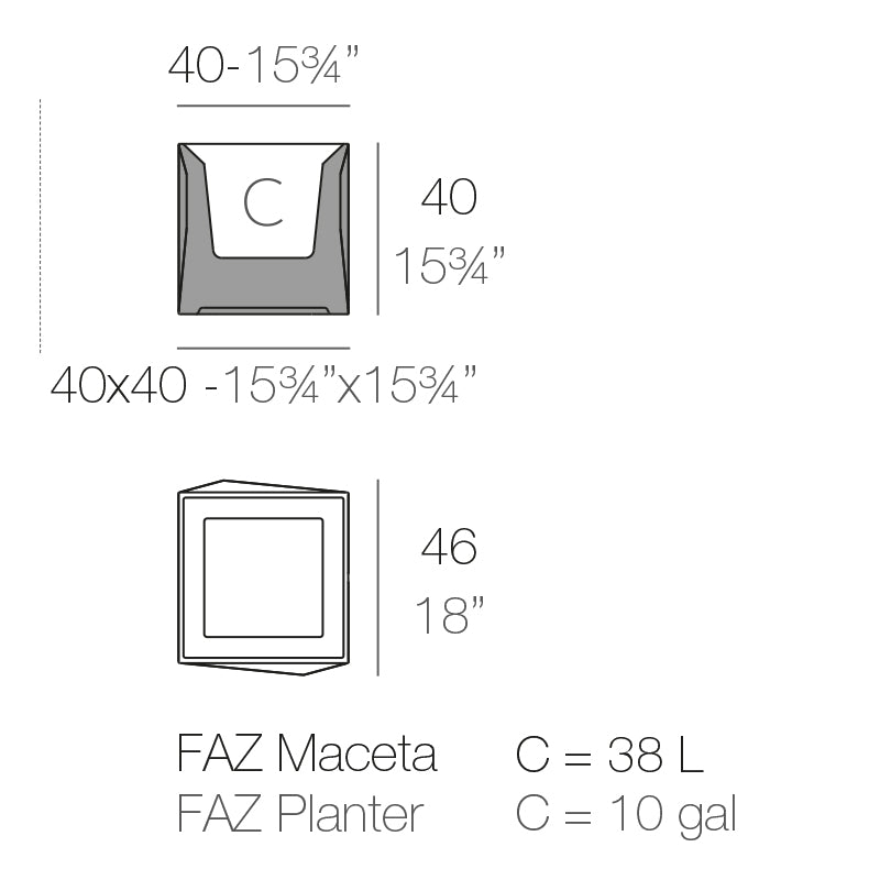 Faz - Planter 40Cm