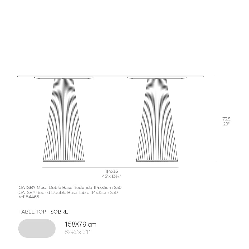 Gatsby Double Base Ø35X73Cm S50