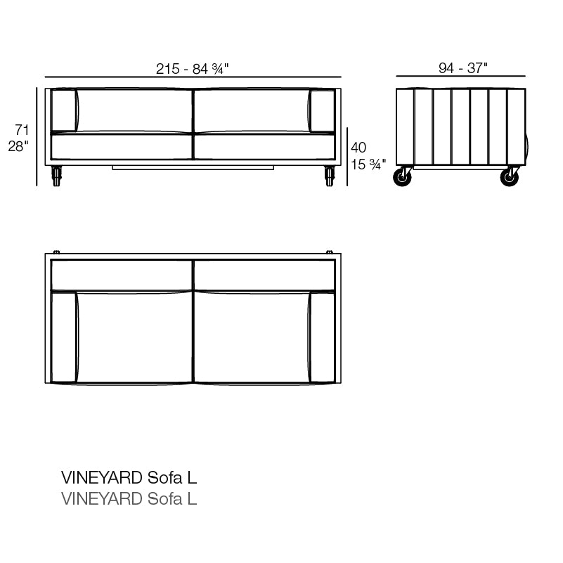 Vineyard Large Sofa Wheel