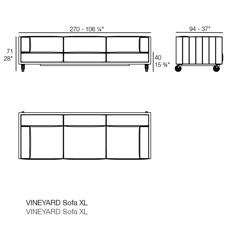 Vineyard Extra-Large Sofa Wheel