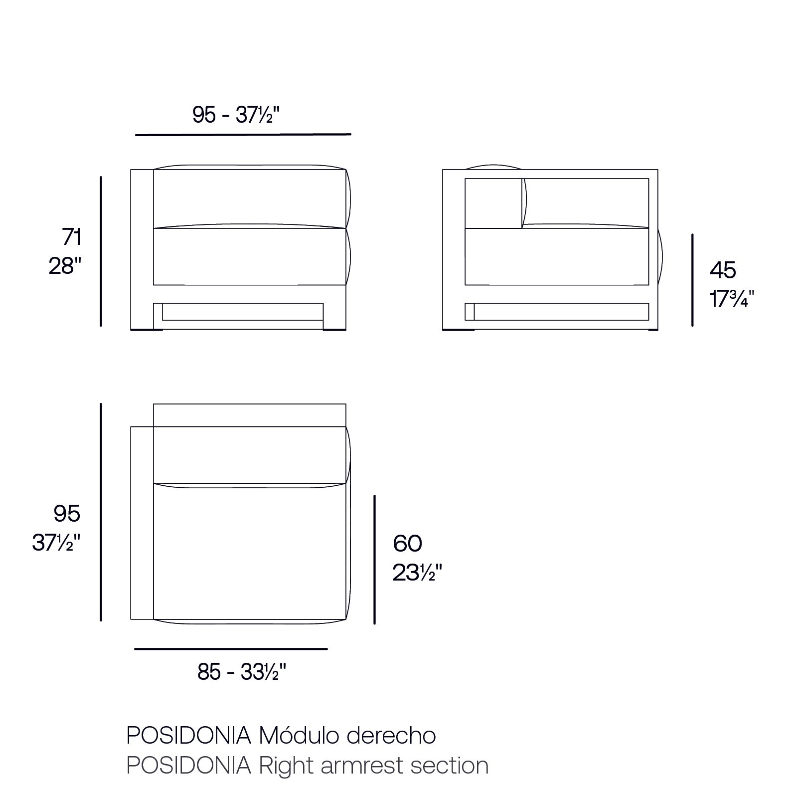Posidonia Right Armrest