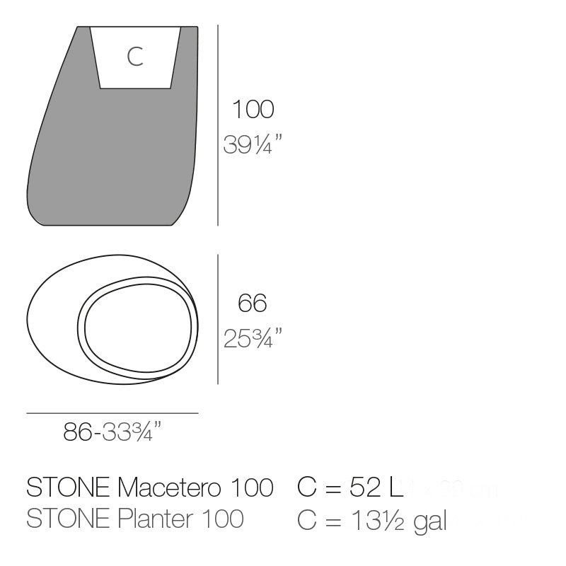 Stone Planter 86X64X100