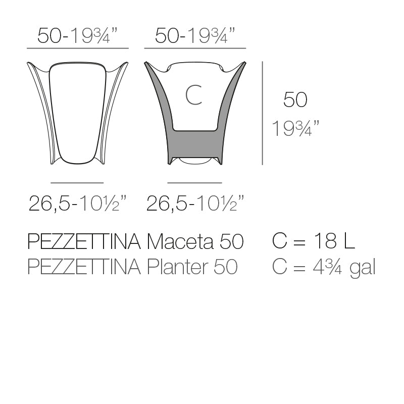 Pezzettina Planter 50X50X50