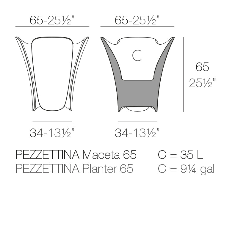 Pezzettina Planter 65X65X65