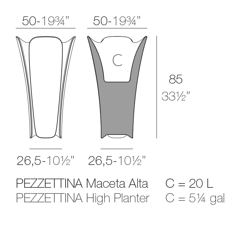Pezzettina Planter 50X50X85