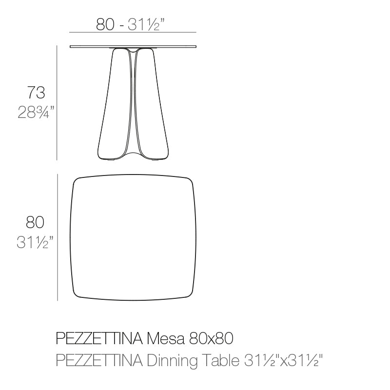 Pezzettina Table 80X80X73