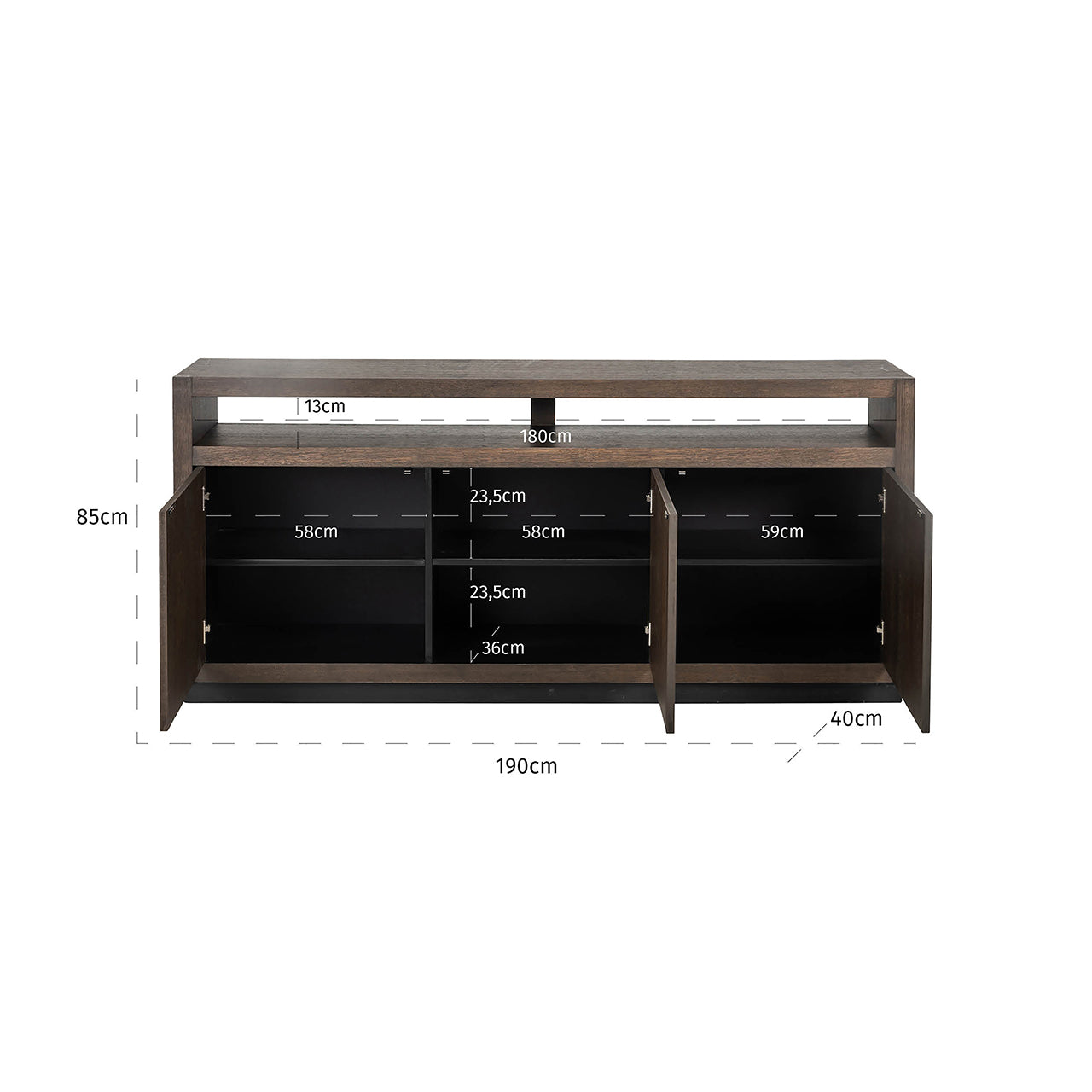 Dressoir Oakura 3-deurs (bruin)