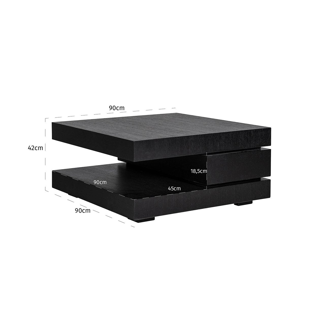 Coffee table Oakura black 90x90