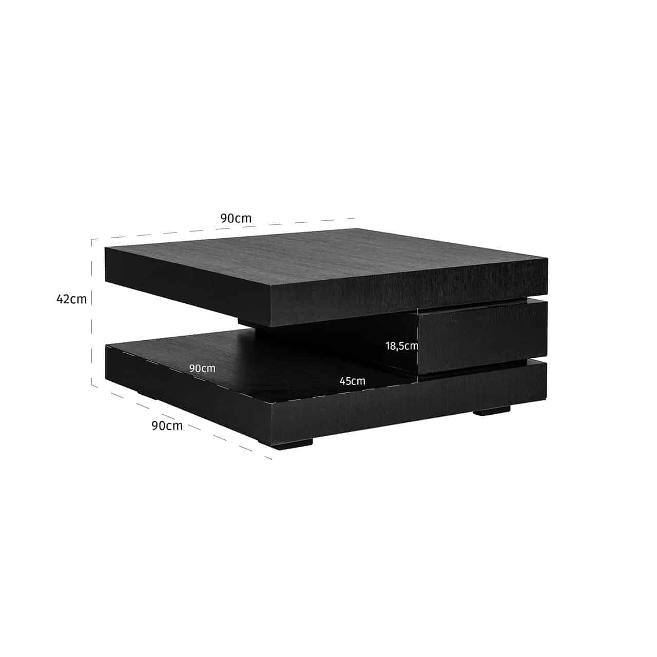 Salontafel Oakura blok C (Zwart)