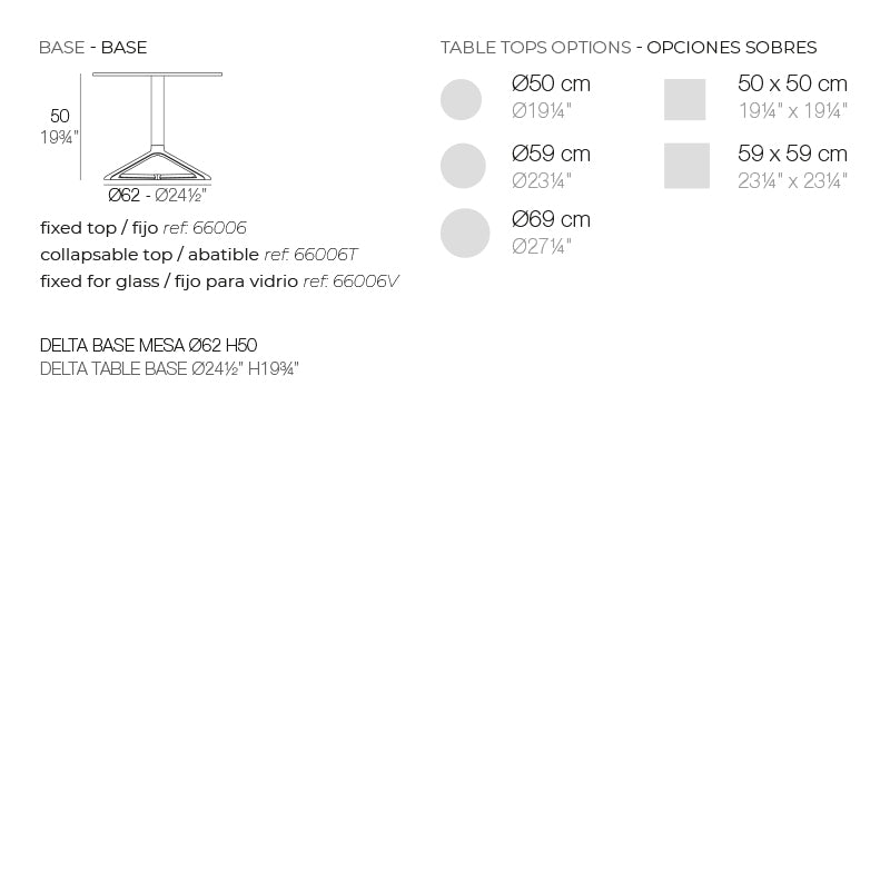 Delta Table Base H:50Cm