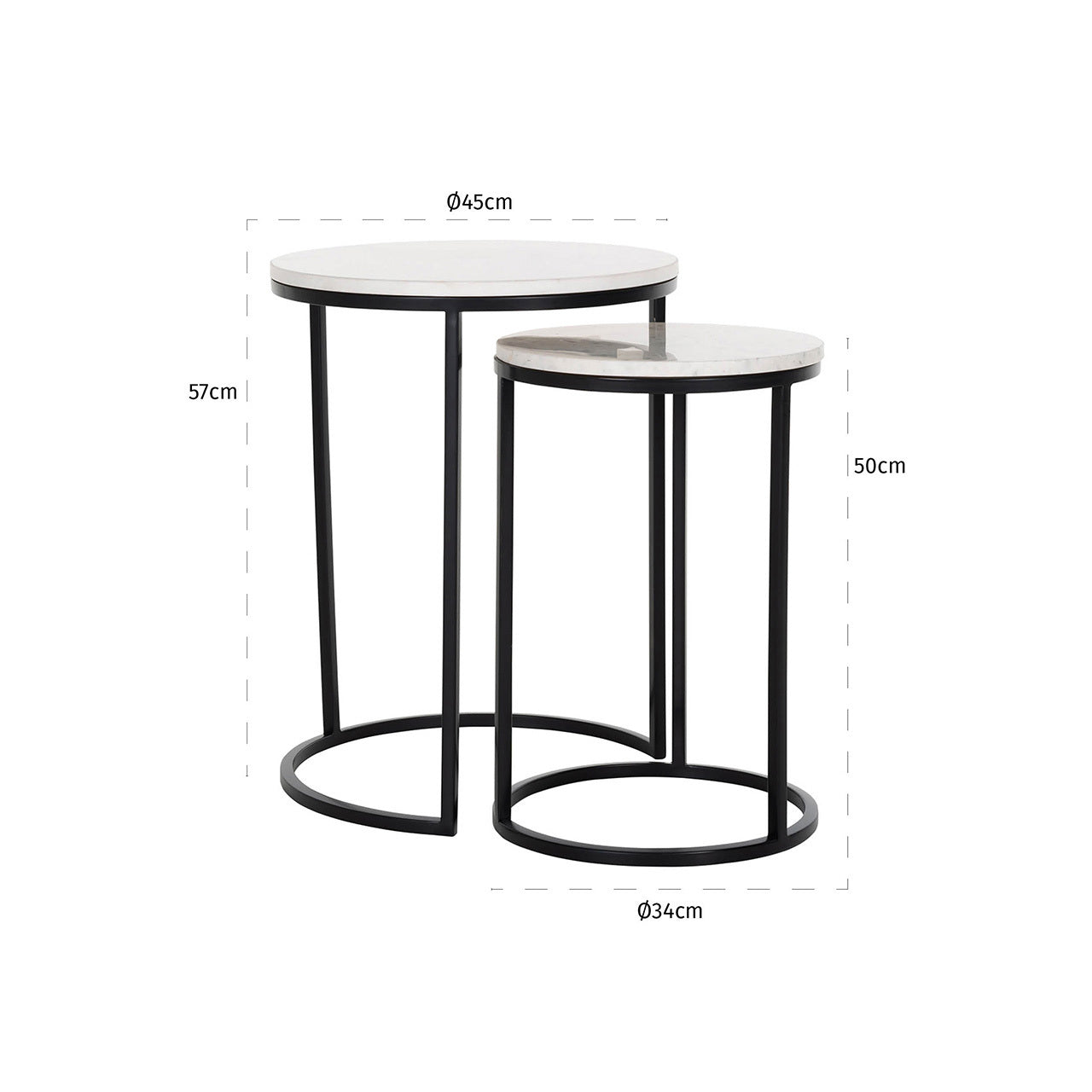 End table Lexington white (Set of 2)