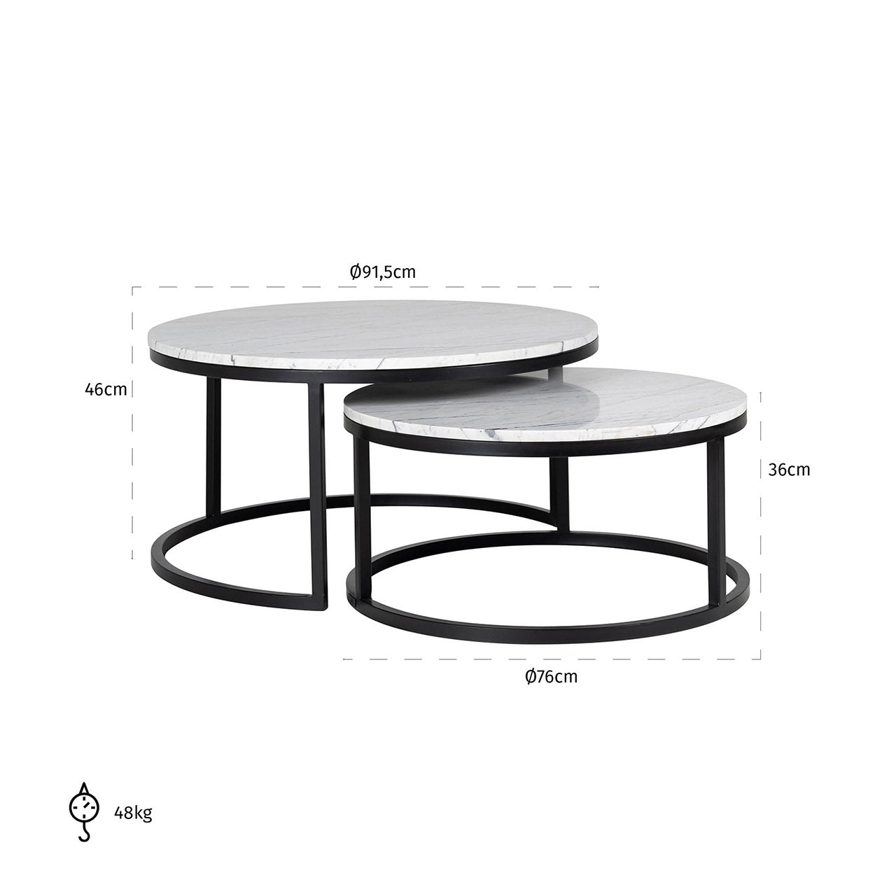 Coffee table Lexington white (Set of 2)