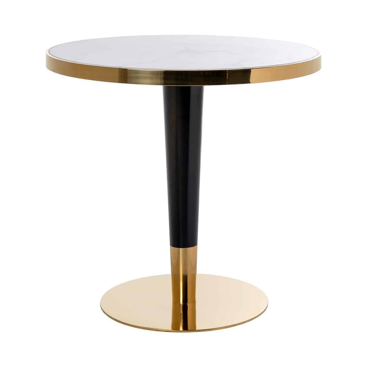 Bistro table Osteria 80Ø (Black/white)