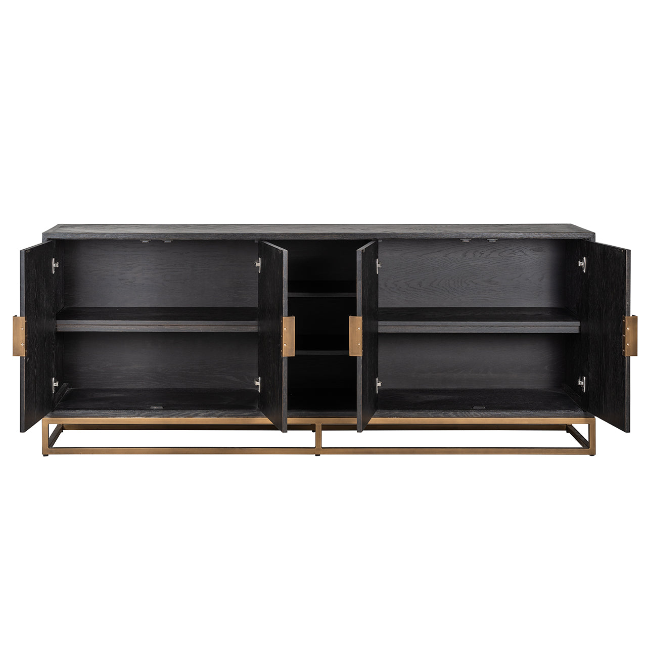 Dressoir Blackbone messing 4-deurs (Zwart rustiek)