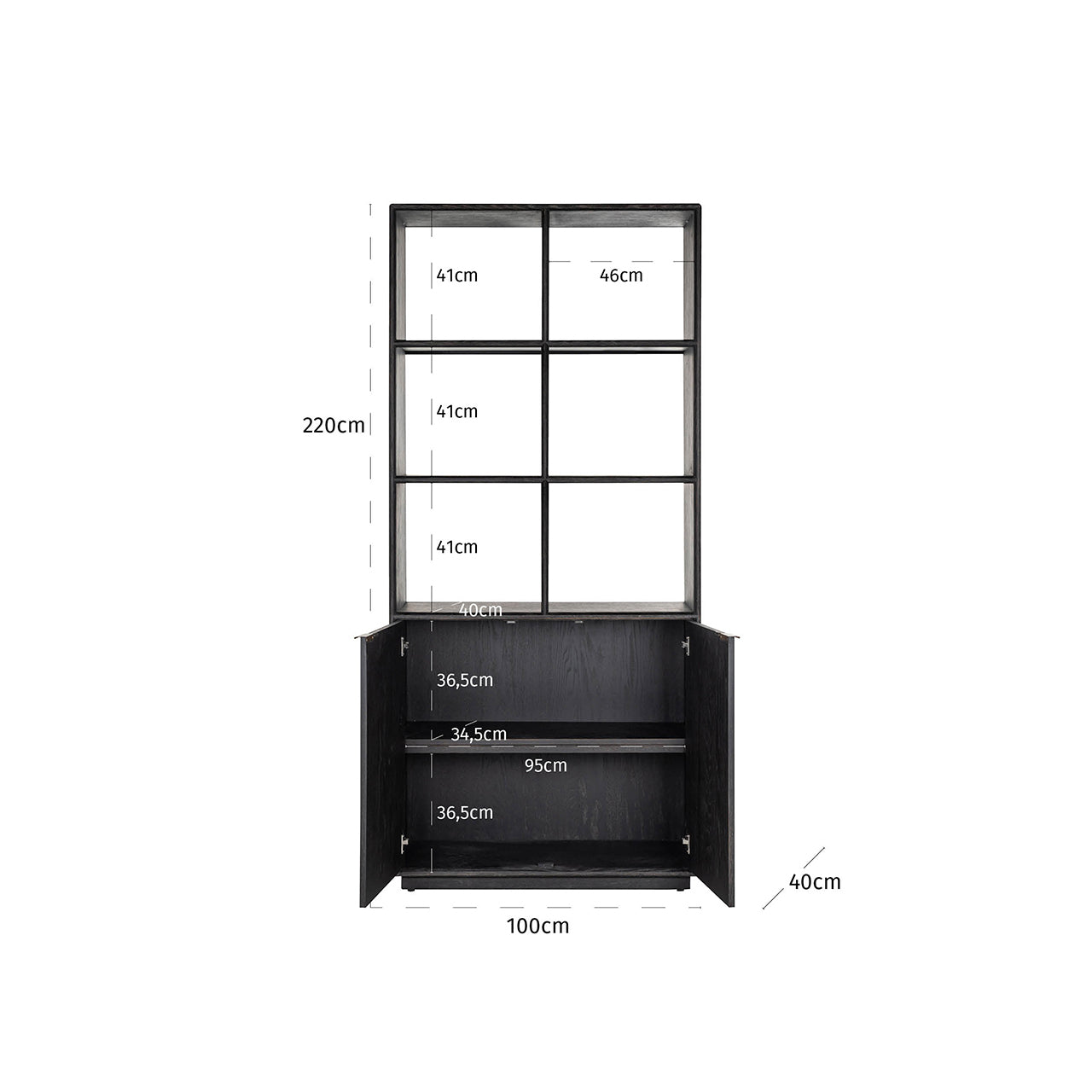Display cabinet Blackbone Brass black rustic