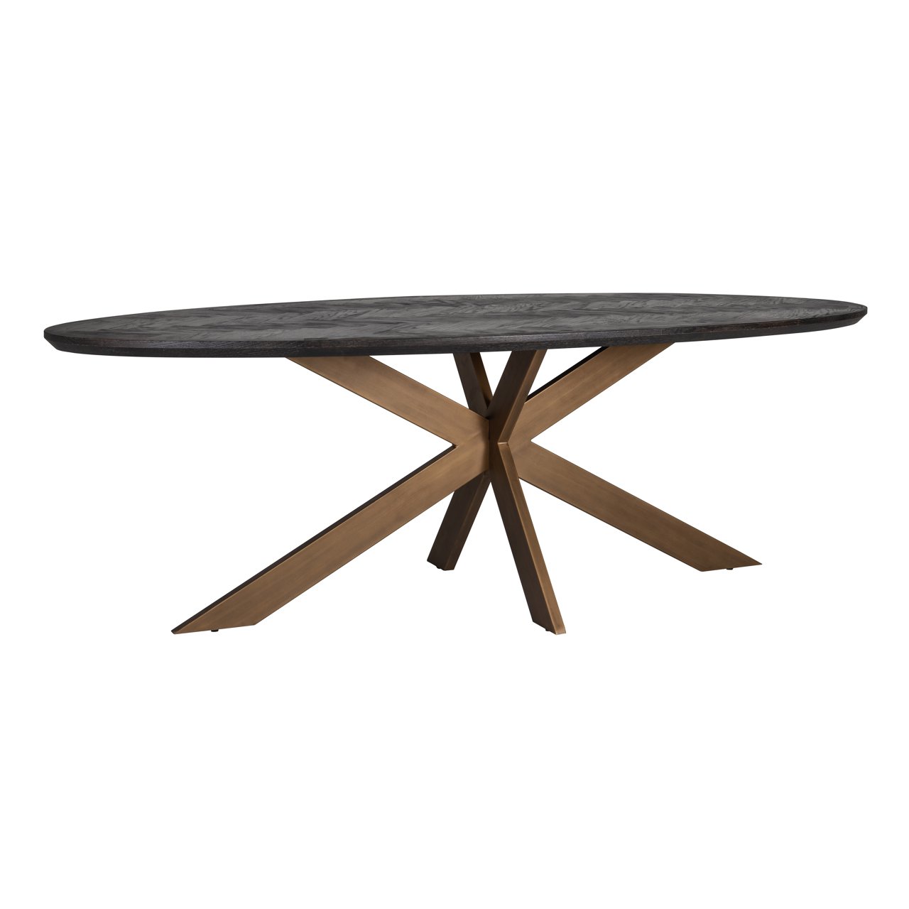 Dining table Blackbone Brass black rustic oval 260