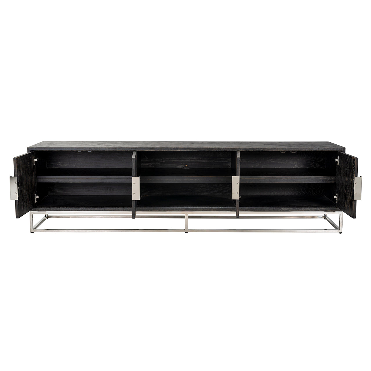TV-kast Blackbone zilver 4-deurs 220 (Zwart rustiek)