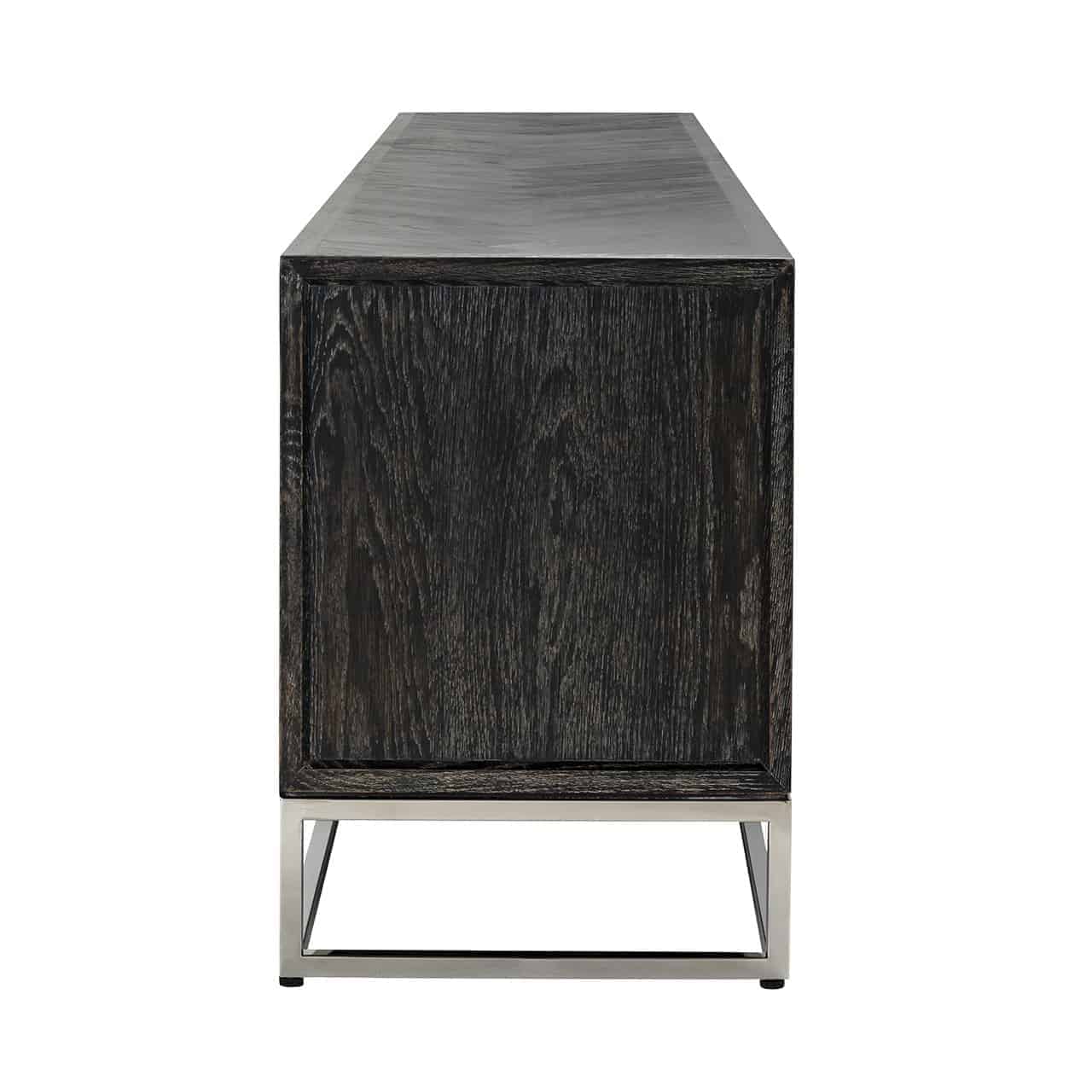 TV-kast Blackbone zilver 4-deurs 220 (Zwart rustiek)