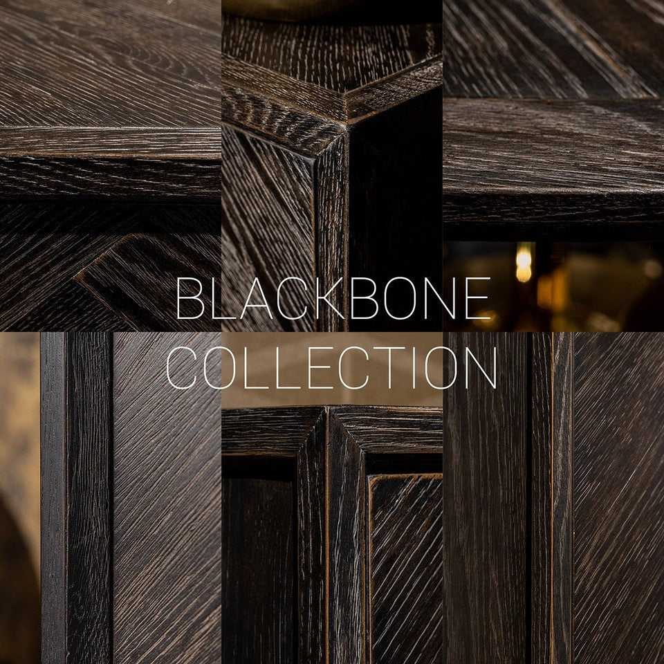 TV-kast Blackbone zilver 4-deurs 220 (Zwart rustiek)