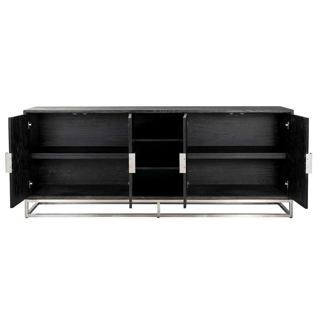 Dressoir Blackbone zilver 4-deurs (Zwart rustiek)