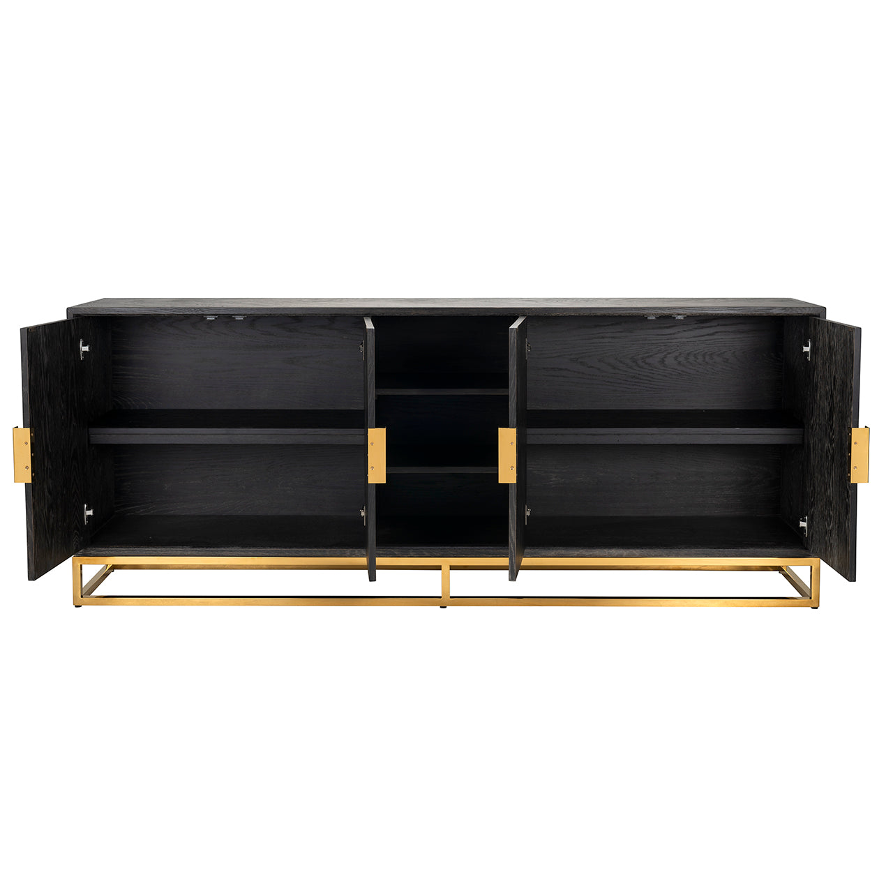 Dressoir Blackbone goud 4-deurs (Zwart rustiek)