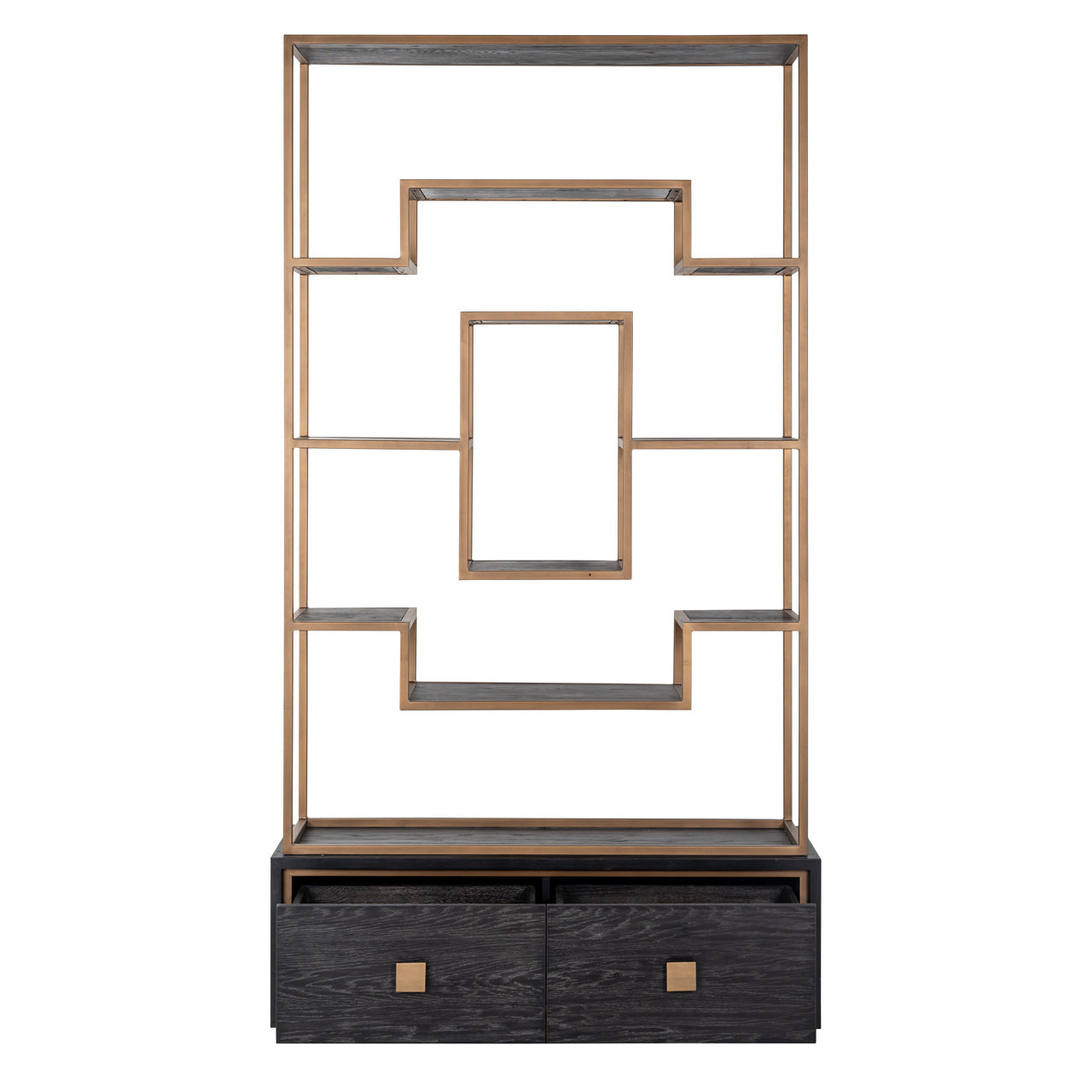 Display cabinet Hunter 2-drawers (Black rustic)