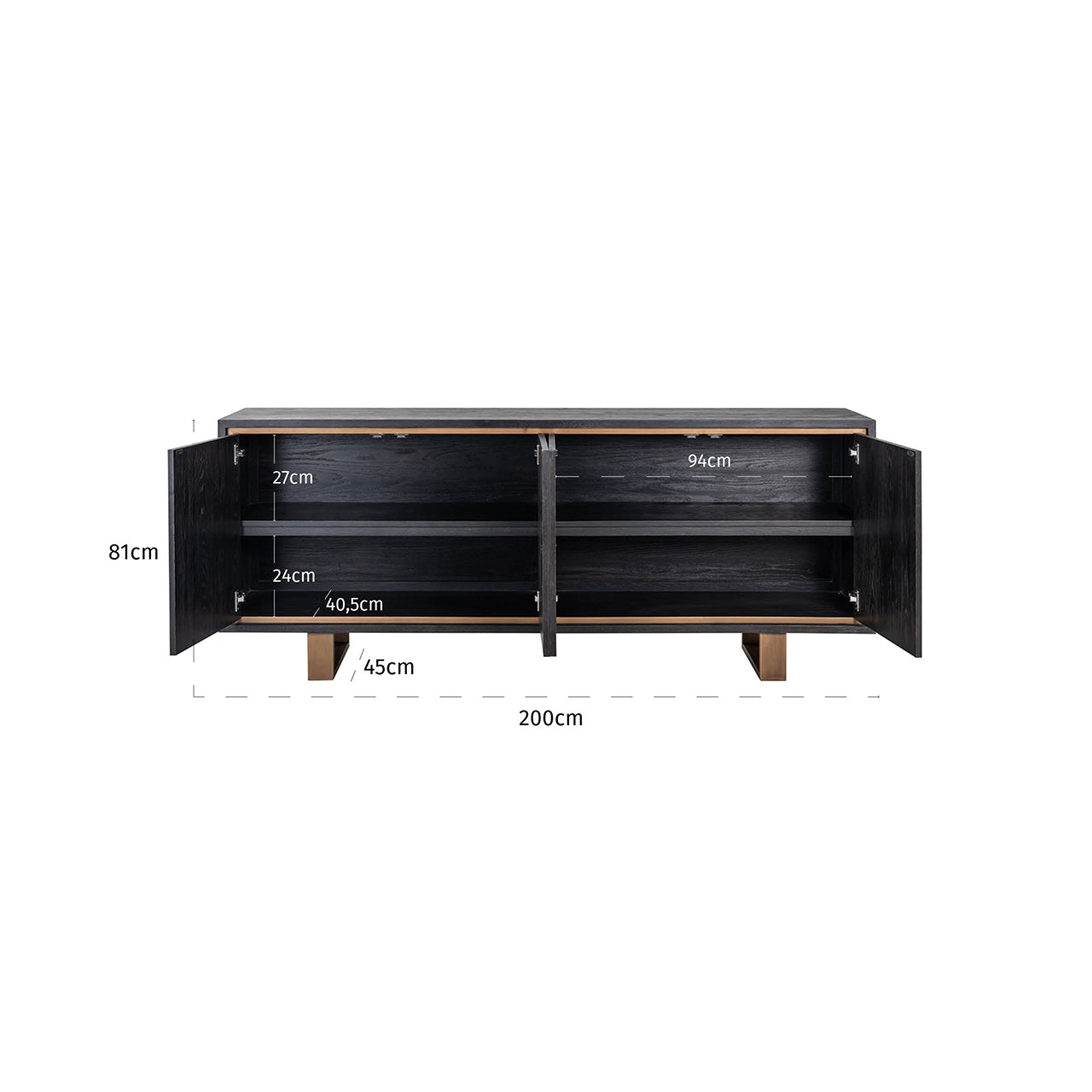 Sideboard Hunter black rustic